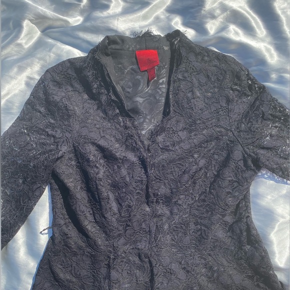 Js collection lace black overlay shirt size US 10 - Picture 6 of 9